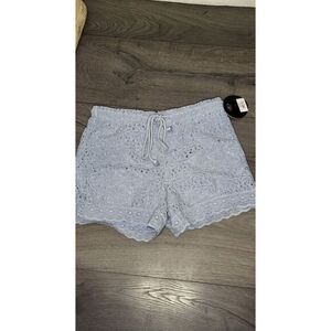 One Five One 151 Blue‎ Fog Floral Lace Drawstring Waist Pull On Short